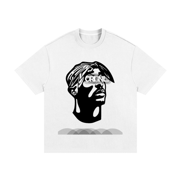 2 PAC Hip Hop Trap White Graphic T-Shirt with Black Design TUPAC SHAKUR ORIGNL™